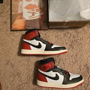 Air Jordan 1 Retro High OG “Black Toe Reimagined”, size 7.5 womens/ 6 mens